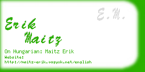 erik maitz business card